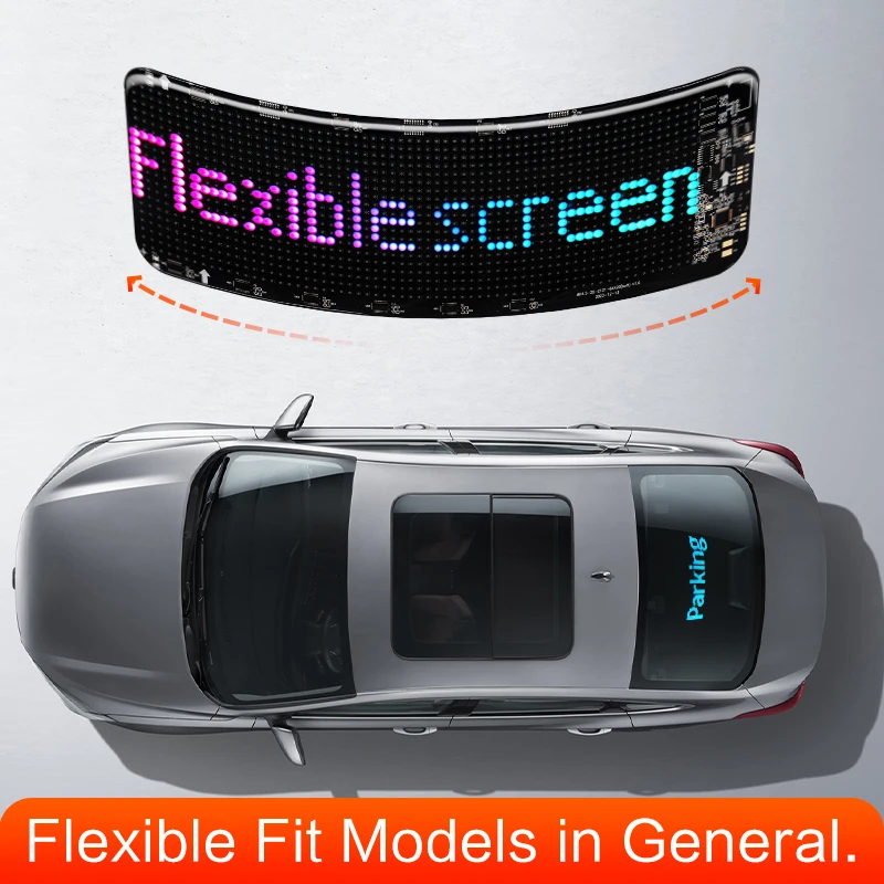 Flexible LED screen for car, LOY APP control led car sign car led display mobile control free DIY
