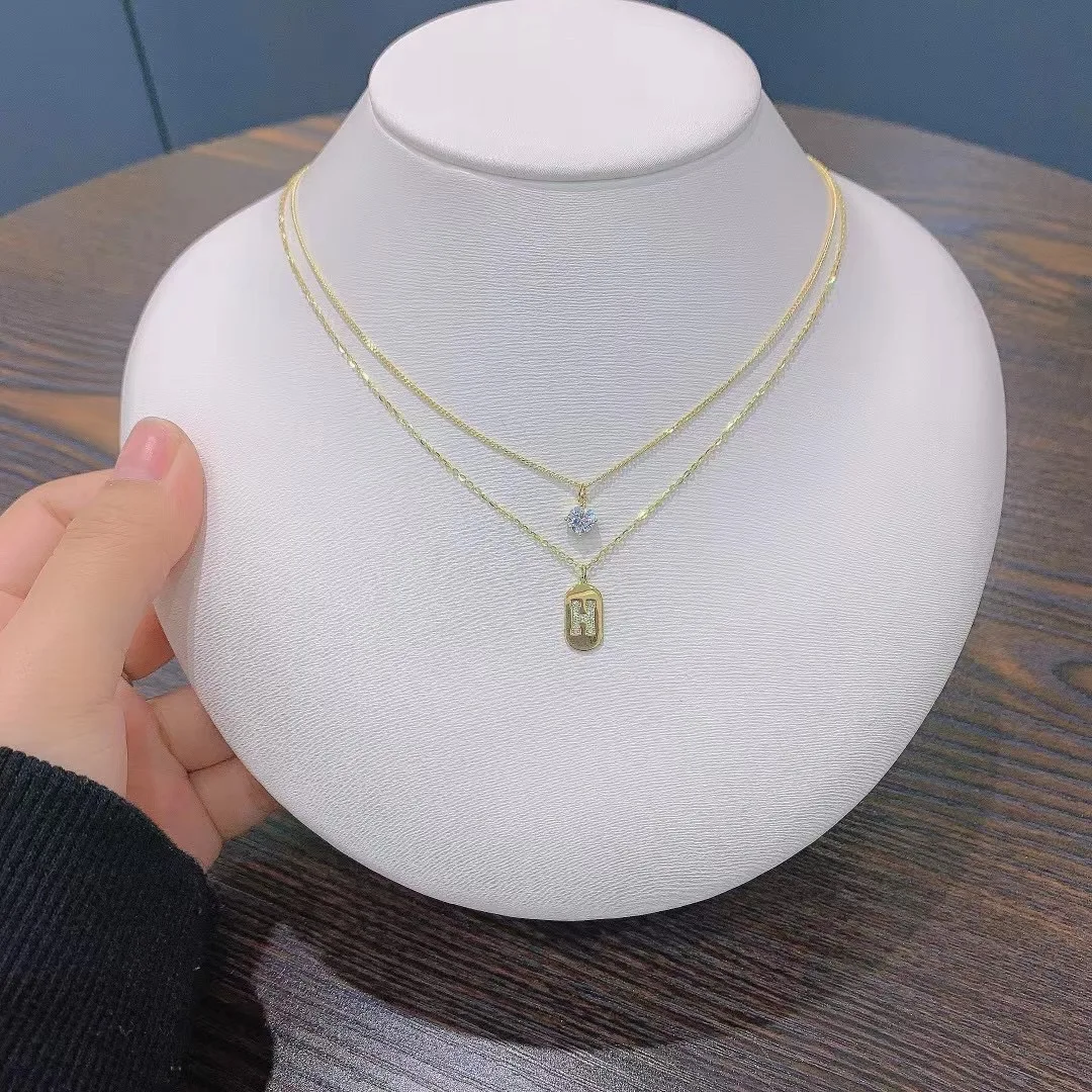 Hot Fashion Ins Fine Jewelry Wholesale 925 Sterling Silver 18k Gold Plated Zirconia Jewelry Pendant Necklaces For Women