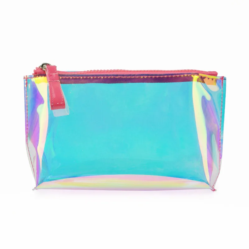 Direct Selling New Laser Magic Color PVC Cosmetic Bag Portable Multifunctional Cosmetic Makeup Bag Transparent Rainbow PVC Bag