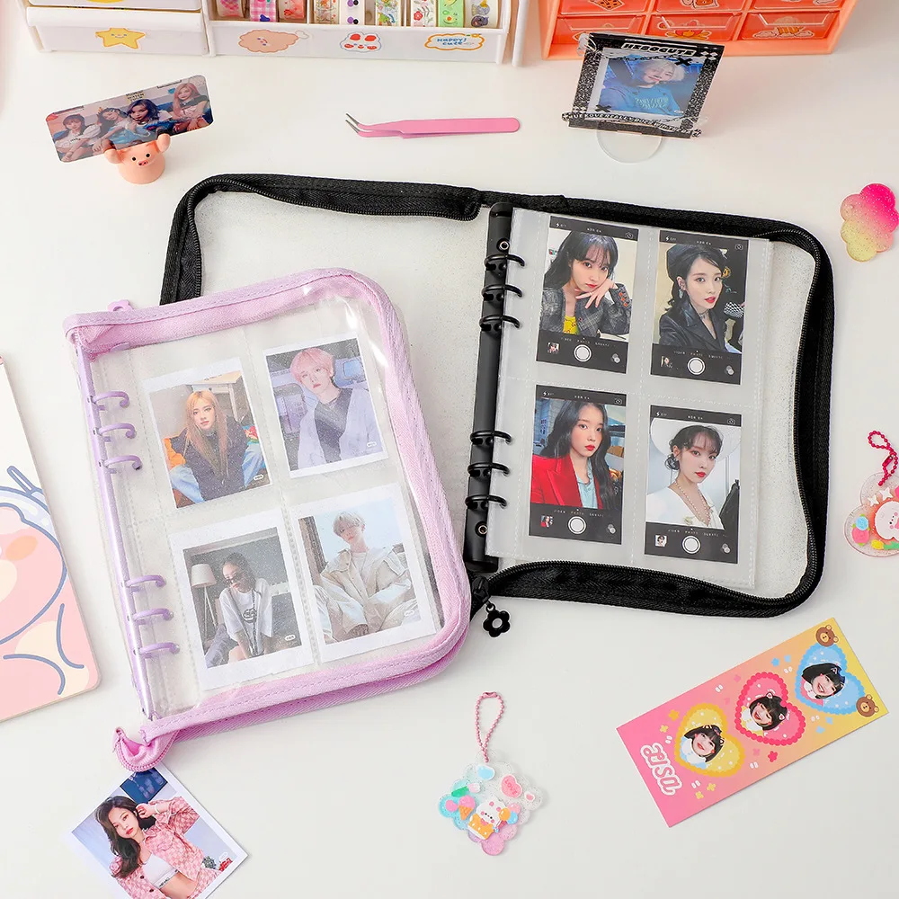 Zipper binder A5 transparent photo album vintage photo album Kpop Idol photos ticket holder collect album