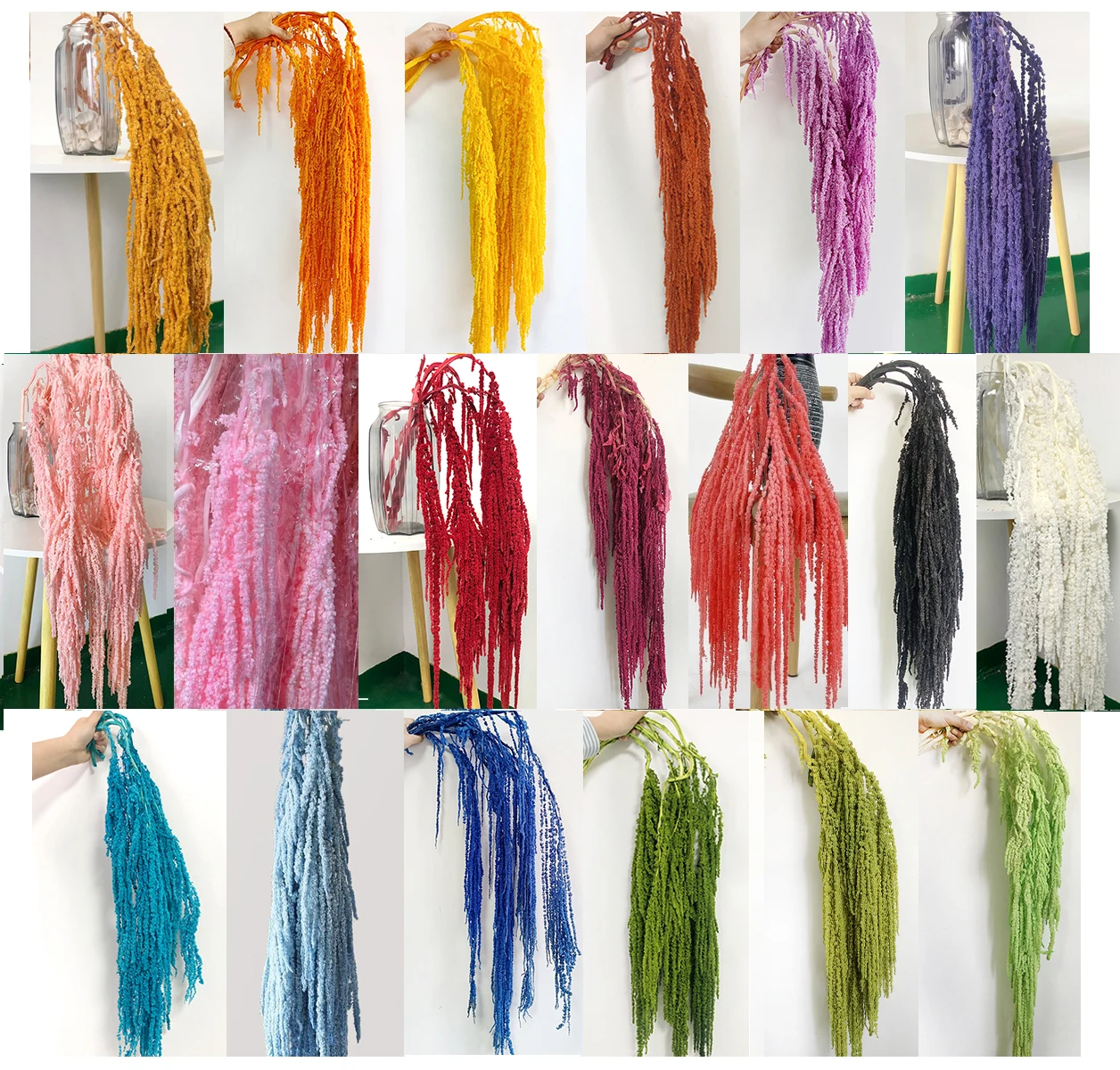 Natural Preserved amaranthus,  long string grains flower for wedding wall hanging decoration