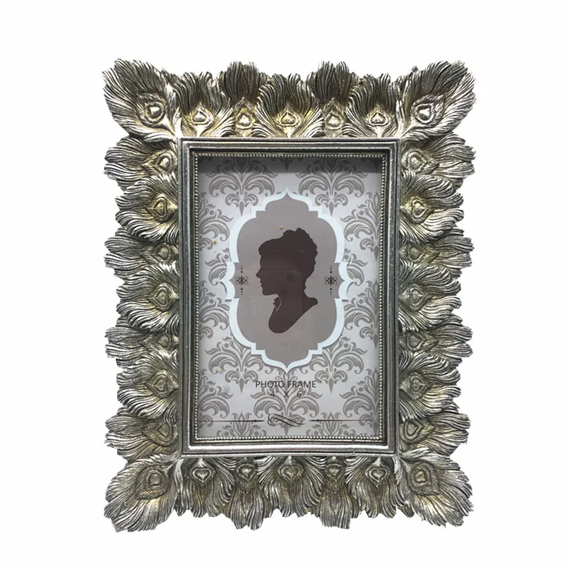 Custom Home Decoration Feather Silver Gold Photo Frame Picture Frame For Wedding Party Birthday Gifts