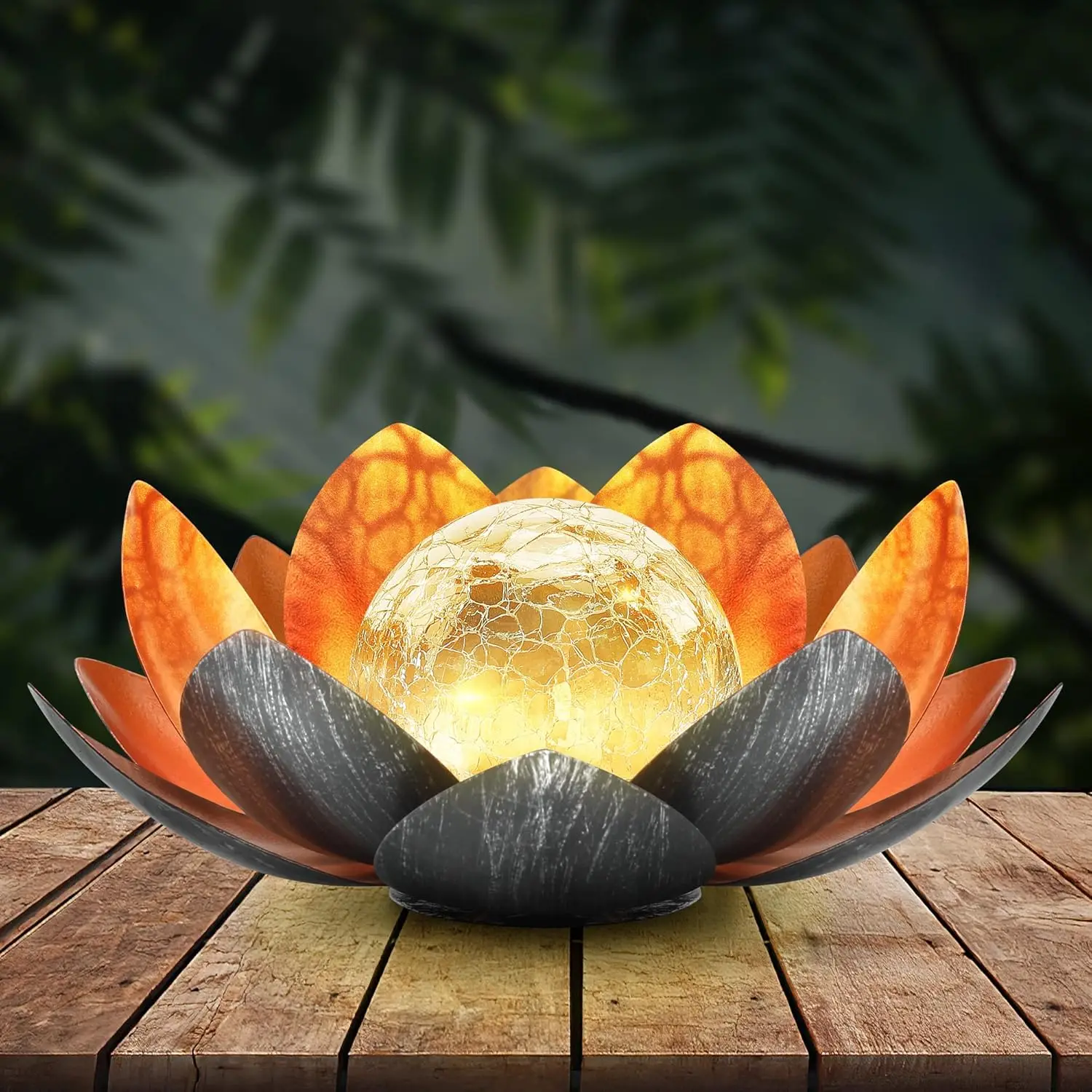 Modern Outdoor LED Solar Garden Lights Waterproof Patio Pathway Lawn Lamp with Lotus Flower Design Courtyard Decoration