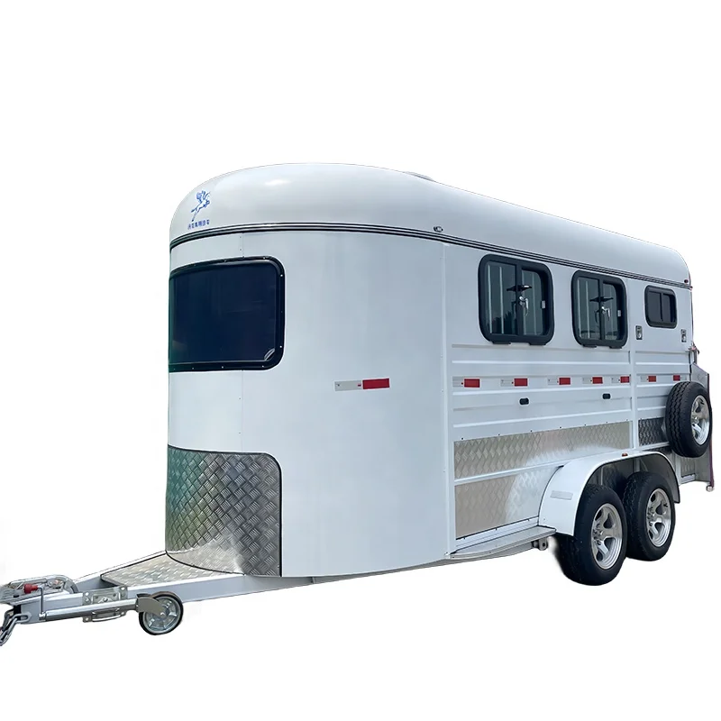 New Angle Loading Horse Float Aoxiang Roof Trailers For Club