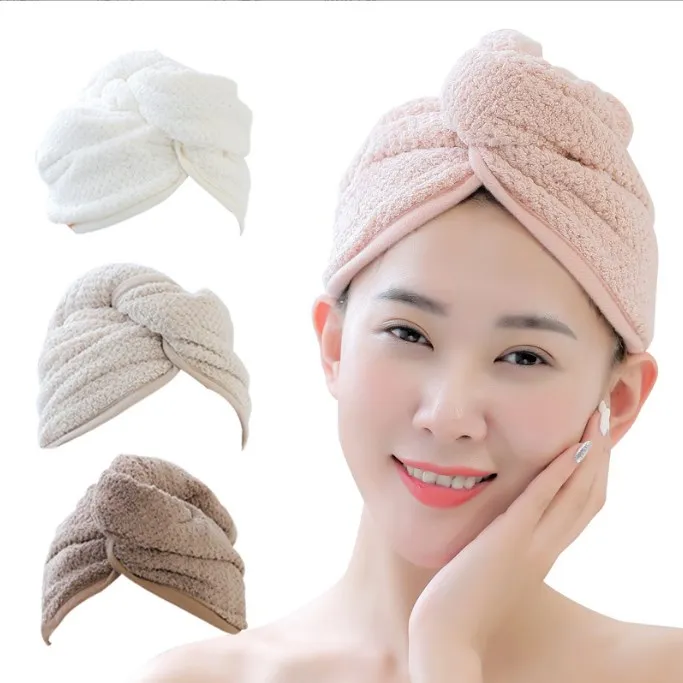 Women Quick Dry Hair Towel Pineapple Grid Microfiber Thickened Shower Cap