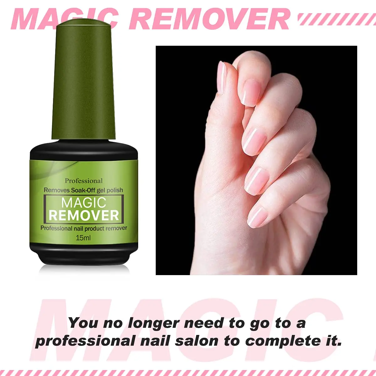 OEM Nail Gel Remover 15ml Soak Off Gel Polish Remover Top Coat Nail Art Primer Nail Degreaser Cleaner for Removing Gel Varnish