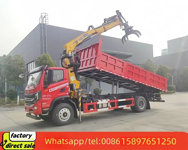 Hot sale Sinotruk HOWO truck mounted grab crane truck mounted brick grabber crane for sale