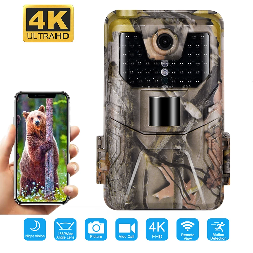 Weatherproof 0.3s Wildlife Night Vision Digital Trail WiFi Hunting Thermo Camera WiFi900Pro Camouflage Infrared Camera
