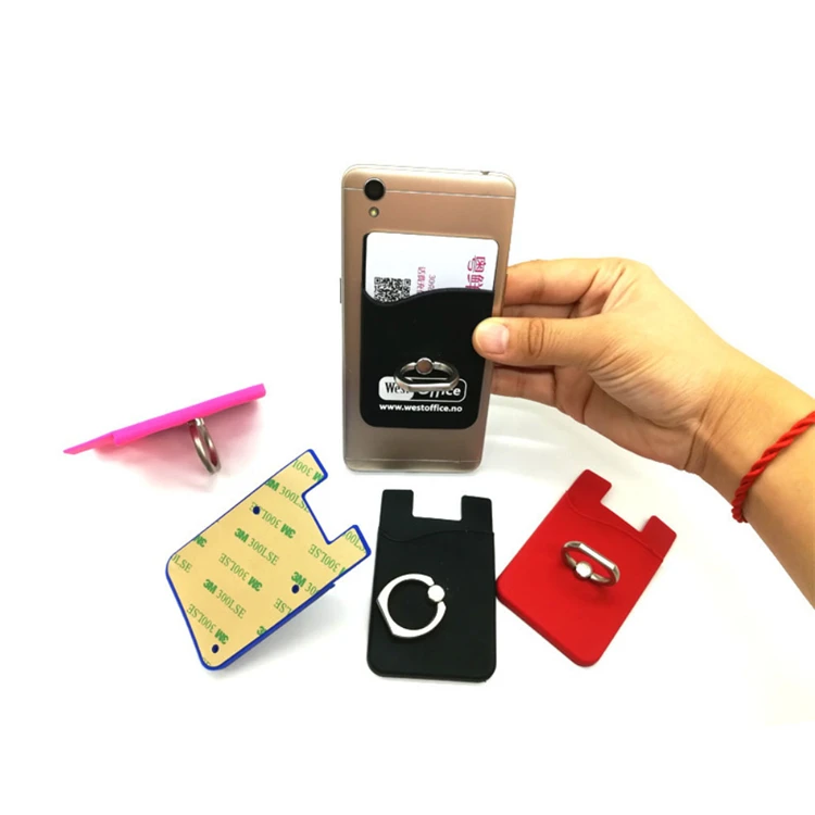 Factory Wholesales Price FREE Samples Cell Phone Credit Card Holder Adhesive Silicone Protective Gift Items Phone Pocket