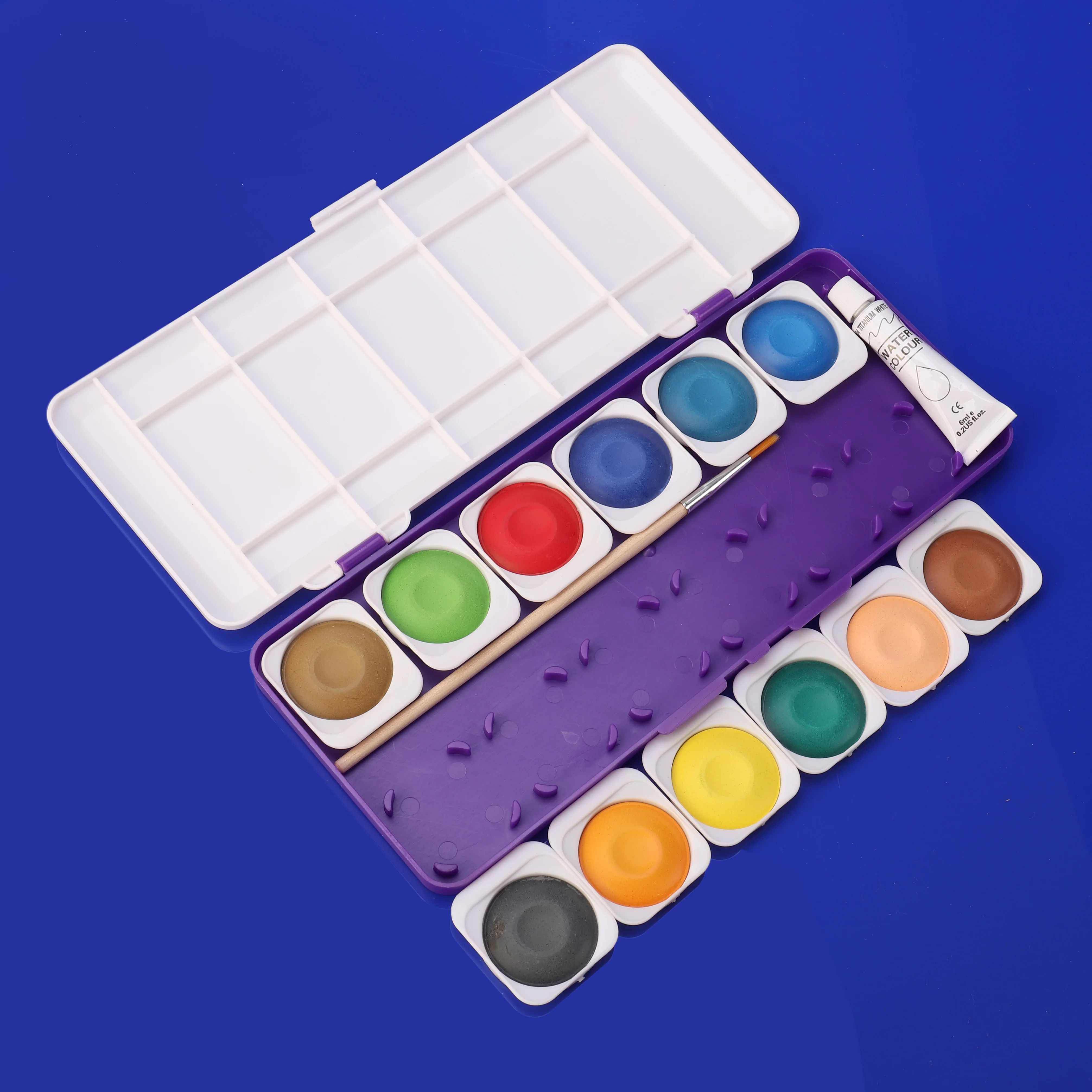 12pcs solid watercolor paint with 1pcs watercolor tube
