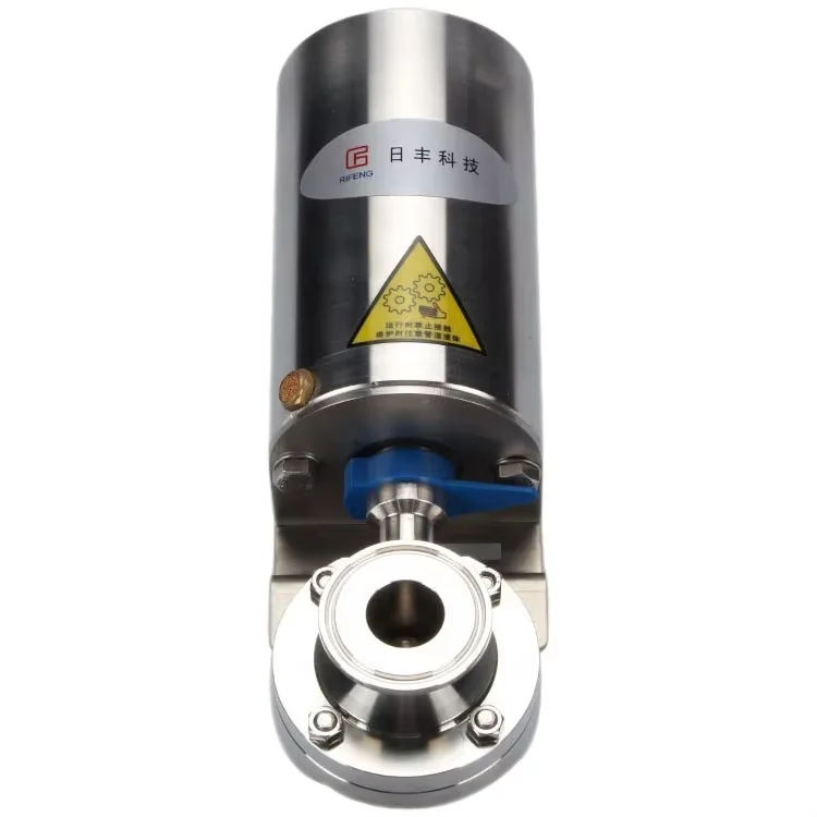 Food Beverage Cosmetics Sanitary 3A DIN SMS Ball Check Vacuum Stainless Steel Pneumatic Actuator  Butterfly Valve