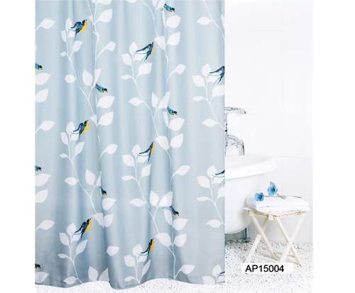 Bathroom Bath Textile Fabric Polyester PEVA PVC Plastic Vinyl Shower Curtain