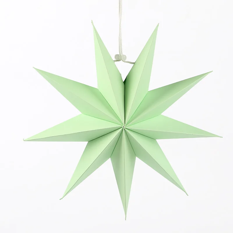 Customized 9 Pointed Printed Christmas Hanging Decoration Paper Star Lantern