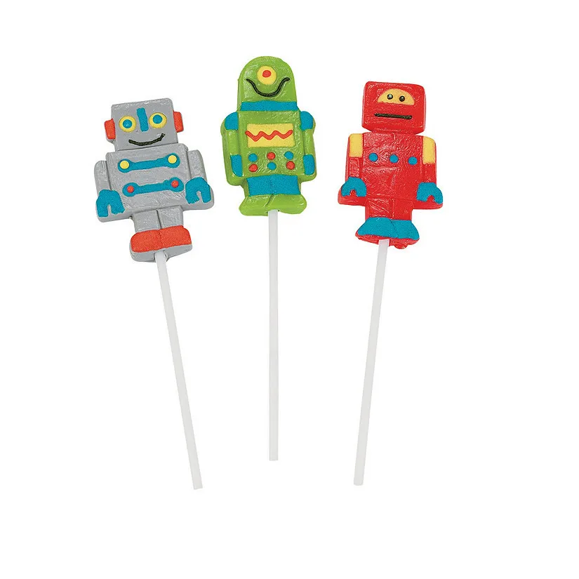 Delicious Robot Shaped lollipops hard candy  Robot sucker on a stick