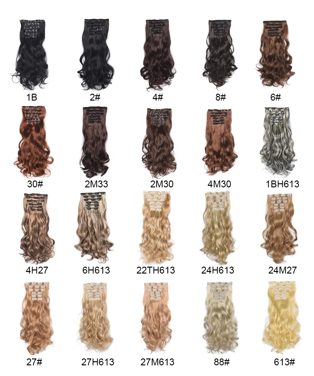 6Pcs Clip in Hair Extensions Clip in Long Wavy Extensions Thick Long Hairpieces for Women Full Head 24 Inch Golden Blonde
