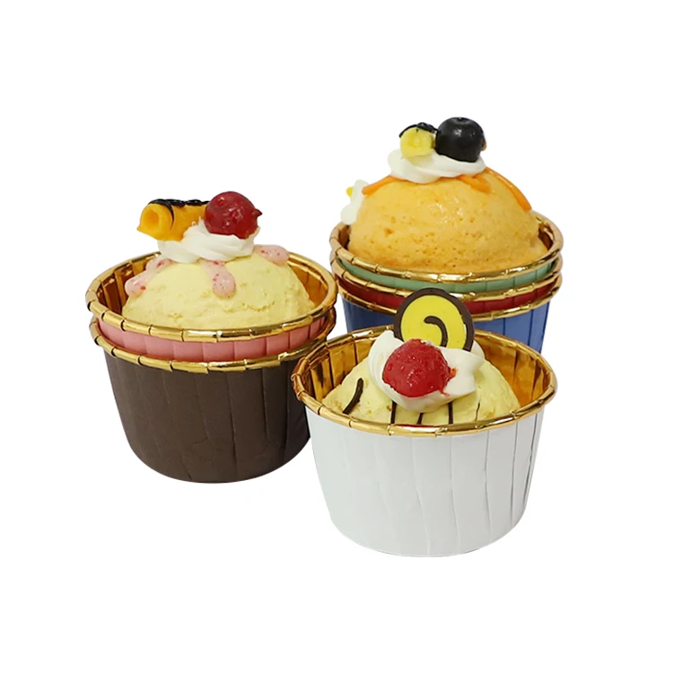 Factory Grease Proof Disposable Cake Cups White Color On Stock Paper Baking Cup Cake Molds