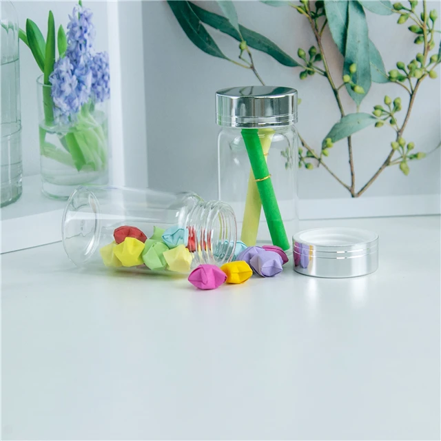 50ml Glass Bottle with Silver Screw Cover, Small Clear Bottle can Hold Food Decorations, can Customize Logo and Free Shipping