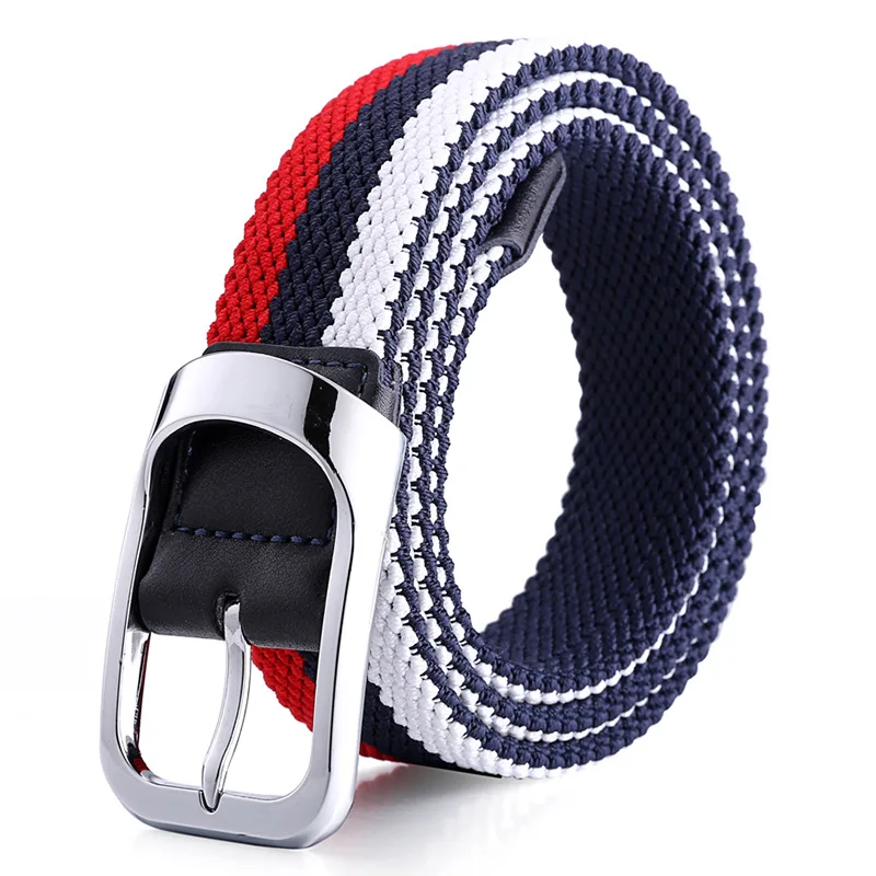 Hot sale  New double color braided Elastic belt fashion canvas belt for men and women