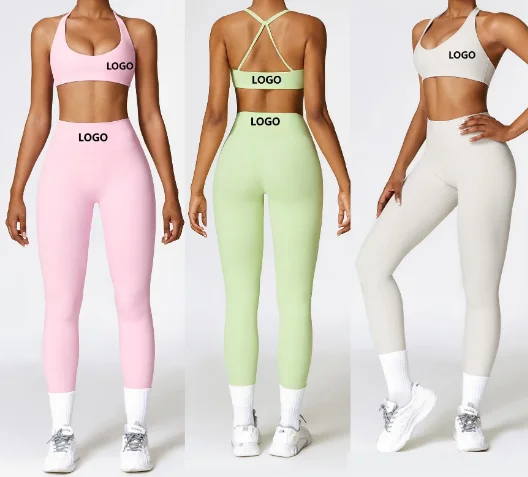 women legging gym clothings Customizable Nylon Spandex High Quality Sexy Gym Sportswear Fitness Elastic Yoga Sets For Woman