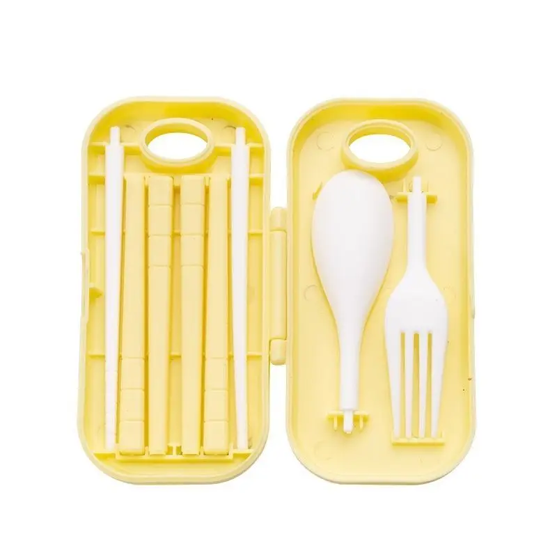 Folding Chopstick Gift Reusable Portable Flatware Plastic Folding Camping Travel Cutlery Set