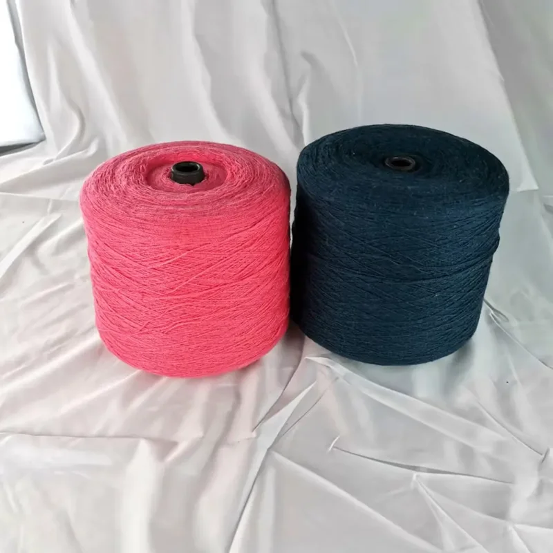 Factory wholesale low price hand knitting dyed yarn 28NM/2 Cashmere-like 70% Recycled Polyester 30% Bulk Acrylic blended yarn