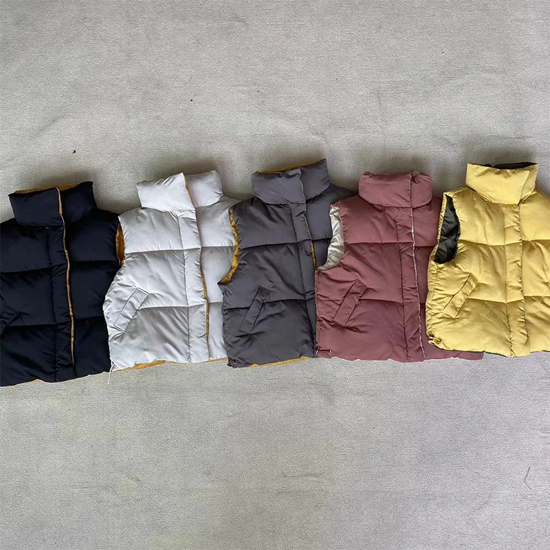 2023 High Quality Fashion Back to School Daily Kids Wear Warm Thick Stand Collar Down Boys Vest