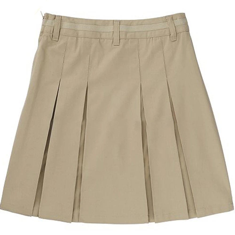 
Плиссированная офисная юбка цвета хаки 