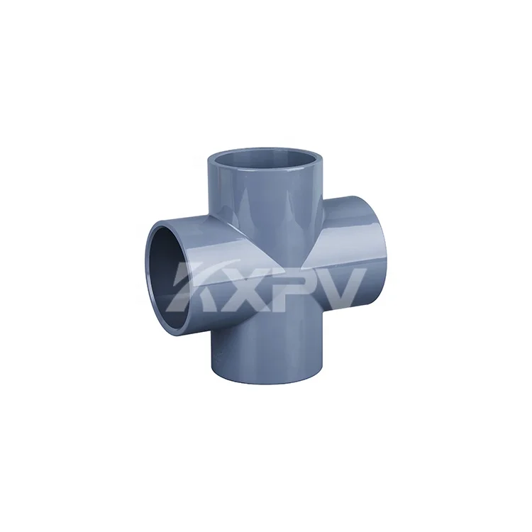 Plastic CPVC Fitting Sanitary Seamless Clamp Cross 4 Way Pipe Installation Equal Clamp Cross Tee
