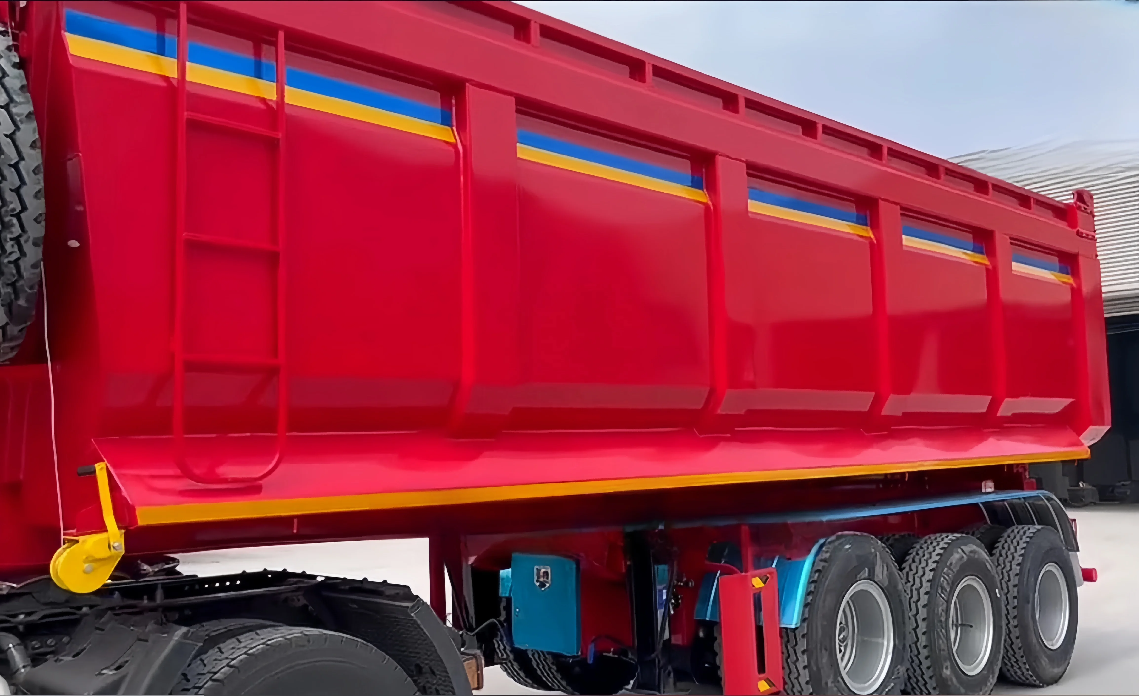 Shandong heavy 3 axis dump semi-trailer dump trailer back end dump trailer mining stone transport
