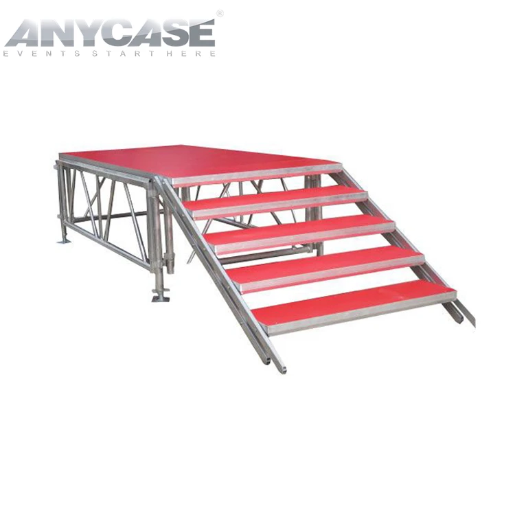 ANYCASE Good price Structure 3x6ft Easy Adjust Eventos stage Red stage aluminum stage platform for dance For Rental