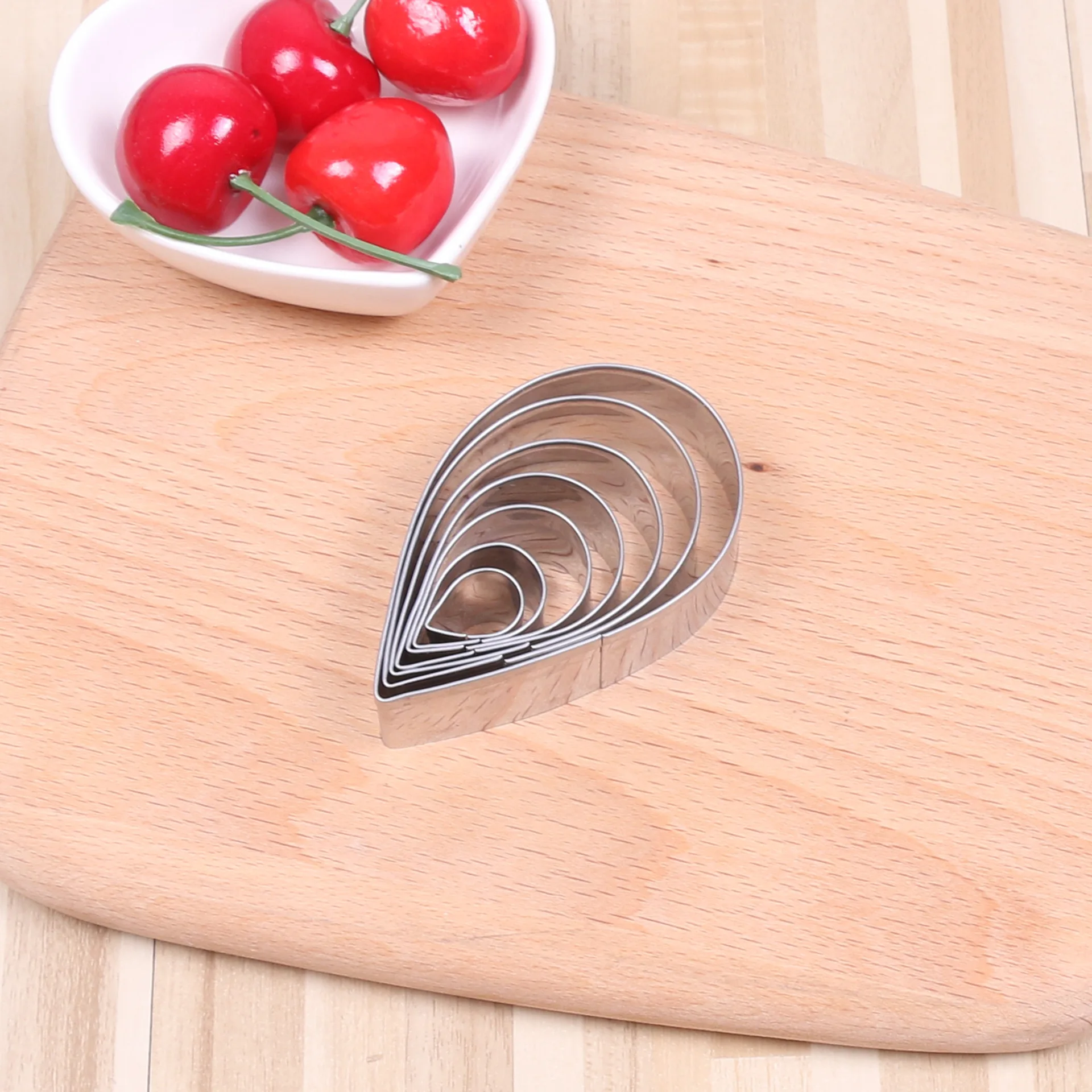 Food Grade 7 Pieces Set Baking Mold Tools Big Austin Rose Stainless Steel Flower Cookies Cutters for Kids Baking