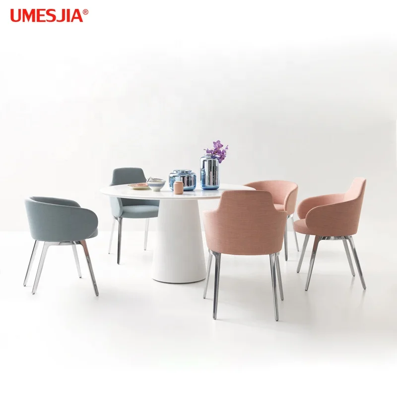 
Modern light luxury dining chair Hotel restaurant chair ROC Stainless steel Modern velvet chair 