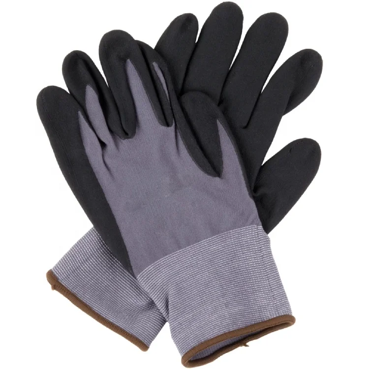 
Wefocus High Quality Free Sample 15g Foam Nitrile Glove Finish Nylon Nitrile Foam Gloves For Industry Work 
