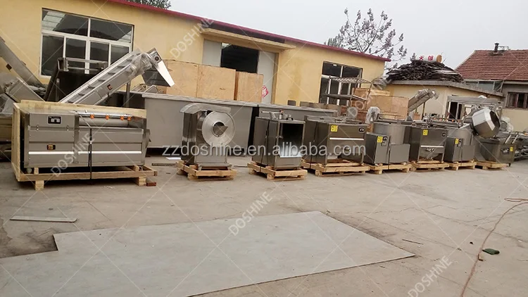 Full automatic potato crisps cassava slice production line snack potato crisps frying processing line chips making machine