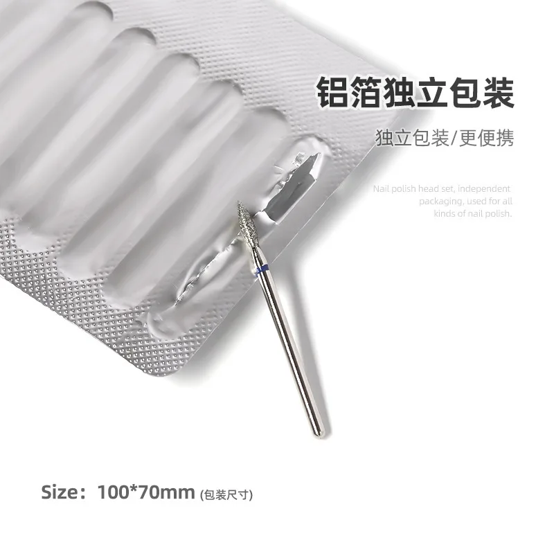 2.3mm Flame Shape High Quality Nail Bit Cuticle Clean Tool Excellent Heat Dissipation Diamond Nail Drill Bits
