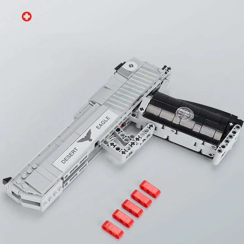 528PCS Pistol Model Kit Toy Gun Building Blocks Set Educational Kids Gift Outdoor Games Suitable For Boys Over 14 Years Old