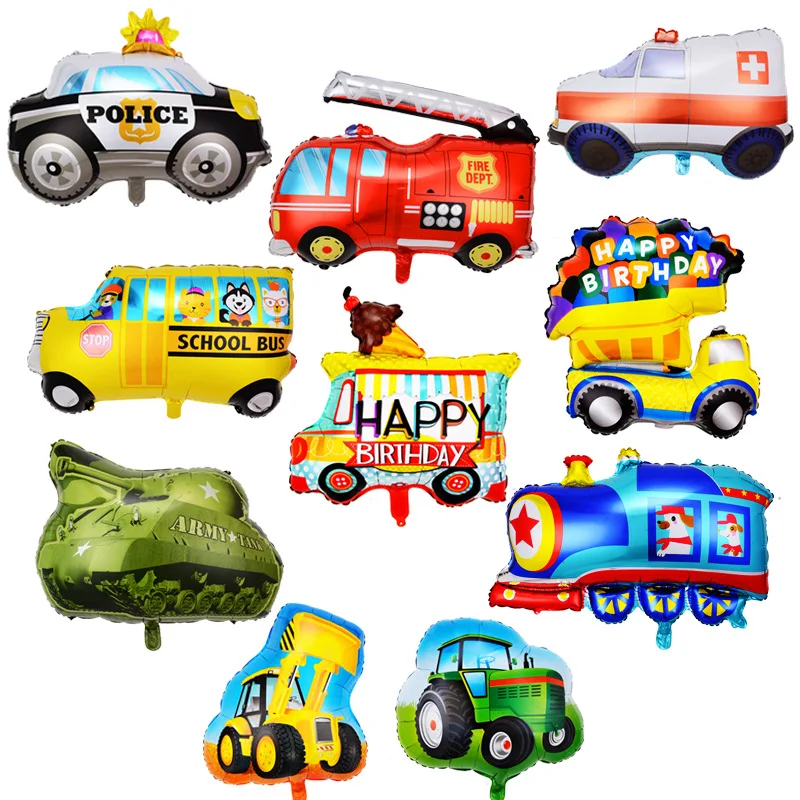 Wholesale Car Shape Cartoon Globos Foil Balloon Police Car Printed Foil Helium Balloons