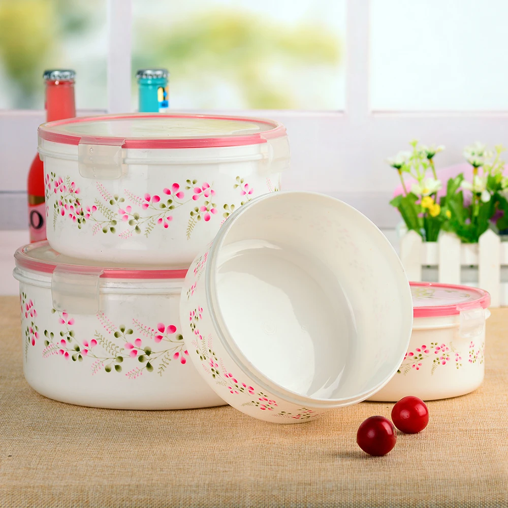 4 pcs per set  PP Plastic food container /plastic food box Plastic kitchenware for food warm