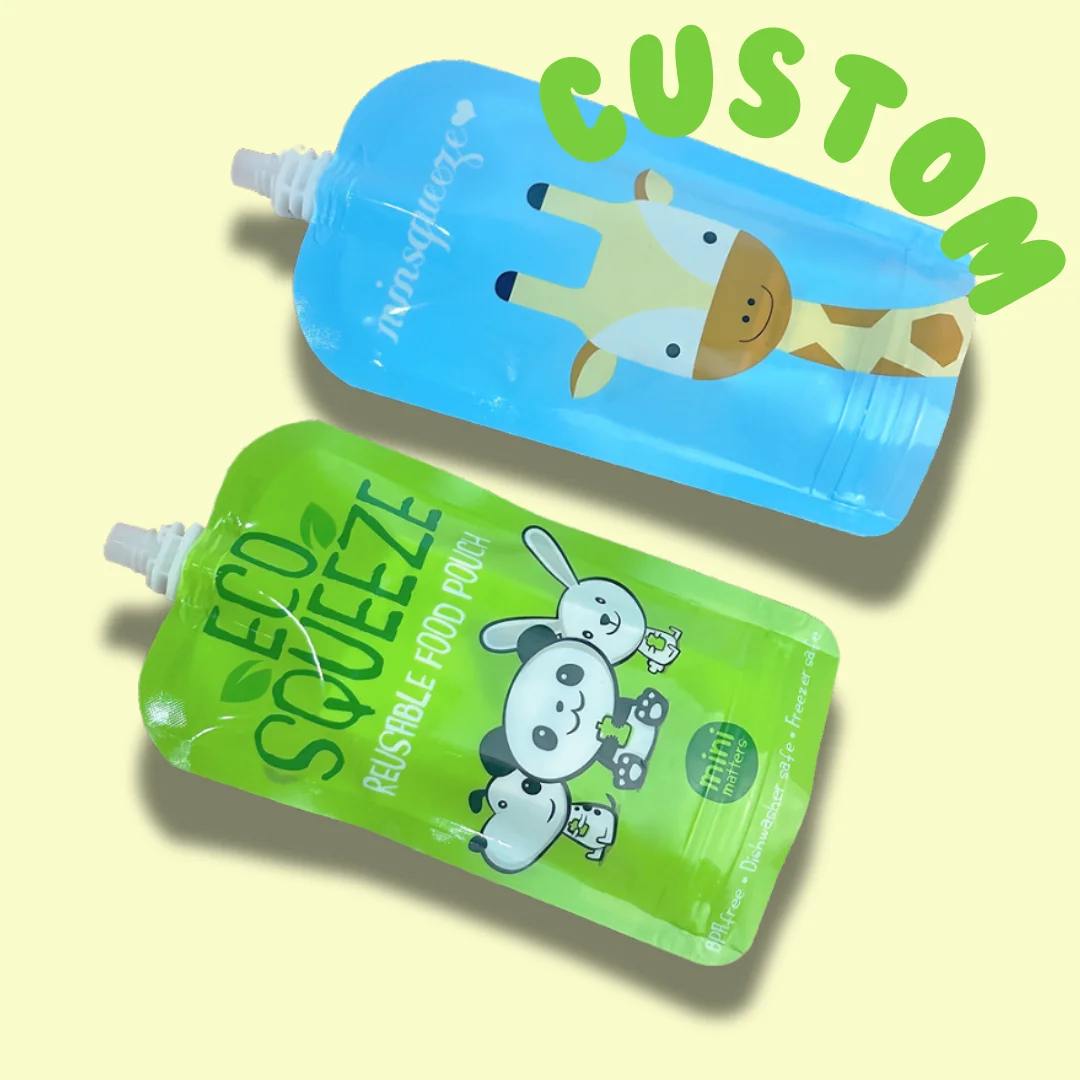 Custom Printing 100ml 250ml 500ml 800ml Plastic Stand Up Liquid Water Doypack Bag Spout Pouch For Juice Sauce Drink Packaging