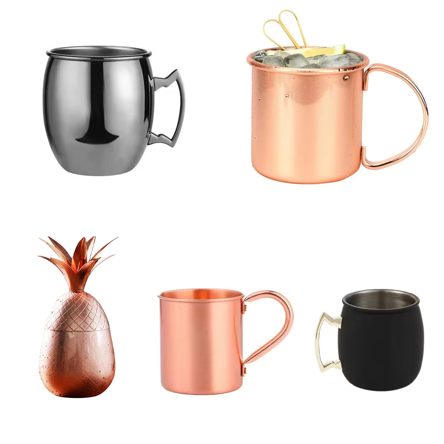 Серебряная розовая Золотая черная Медная кружка из нержавеющей стали пивная с латунной ручкой 8 унций прочная подходит для вечеринок в баре