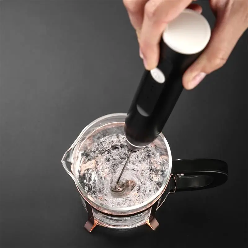 
Food Grade Rechargeable Usb 304 Stainless Steel Electric Adjustable Egg Milk Frother Coffee Tools Foam Maker 