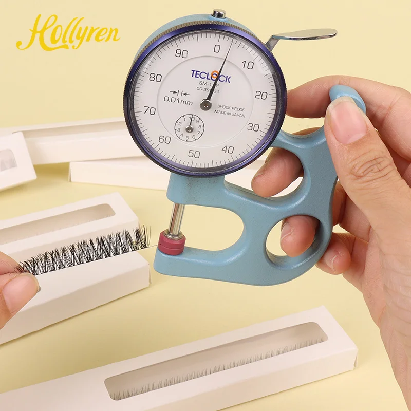 Hollyren DIY Segmented High Quality Lash  Super Fine Band Eyelashes Clear and Black Band Pre-cut Eyelashes with Glue