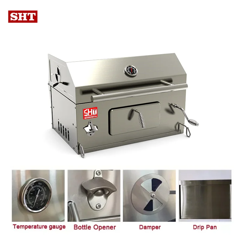 Barbeque Grill Portable Smokeless Stainless Steel Charcoal Grill Chicken Machine Smoker Outdoor-Kitchen Bbq Grills