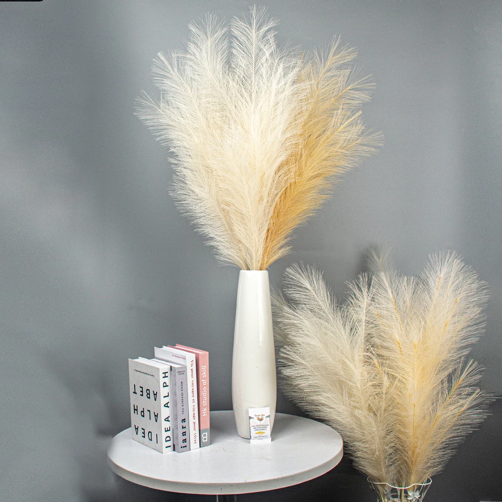 Amazon Hot Selling DriedNatural Flowers 120cm Long Beige Brown Large Pampas Grass for Wedding Home Decoration