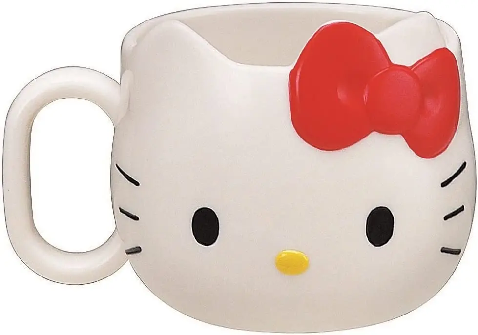 New arrival best seller mark plastic juice cup cartoon cat cup Hello Kitty printing Mug shape milk plastic mugs for children