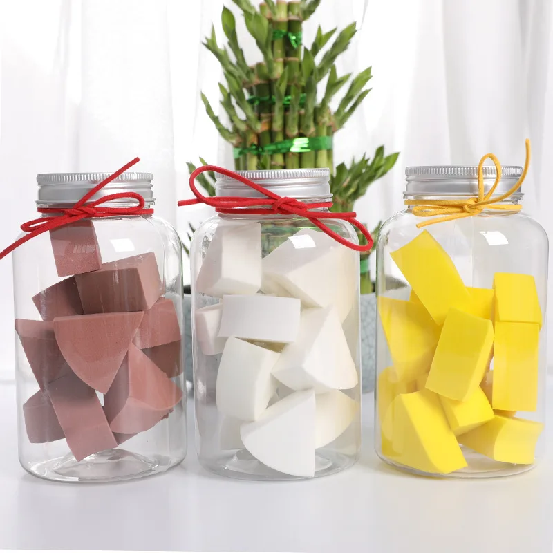 Super Soft Small Fan-Shaped Candy Puff Bottle No Card Powder Makeup Remover Pad 12 Bottled Beauty Egg