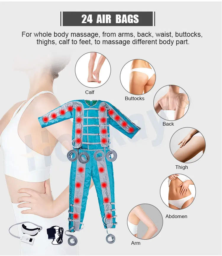 real24 air way Pressotherapy!  presoterapia cellulite reduction lymphatic drainage machine with infrared and eye massage