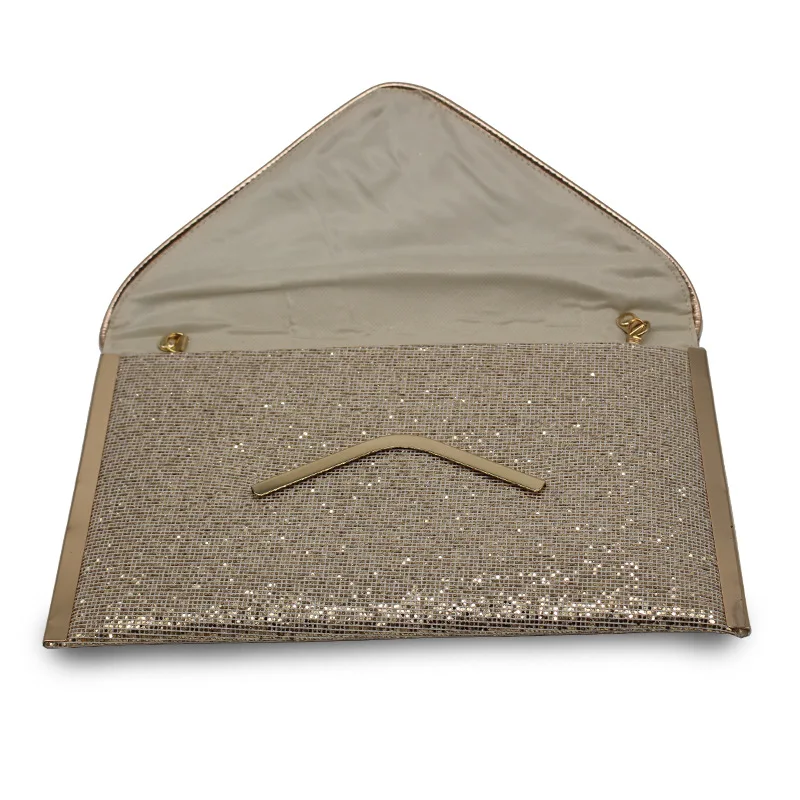 New European And American Fashion Large-capacity Flashing Material Spot Female Shiny Grain Clutch Dinner Evening  Bag