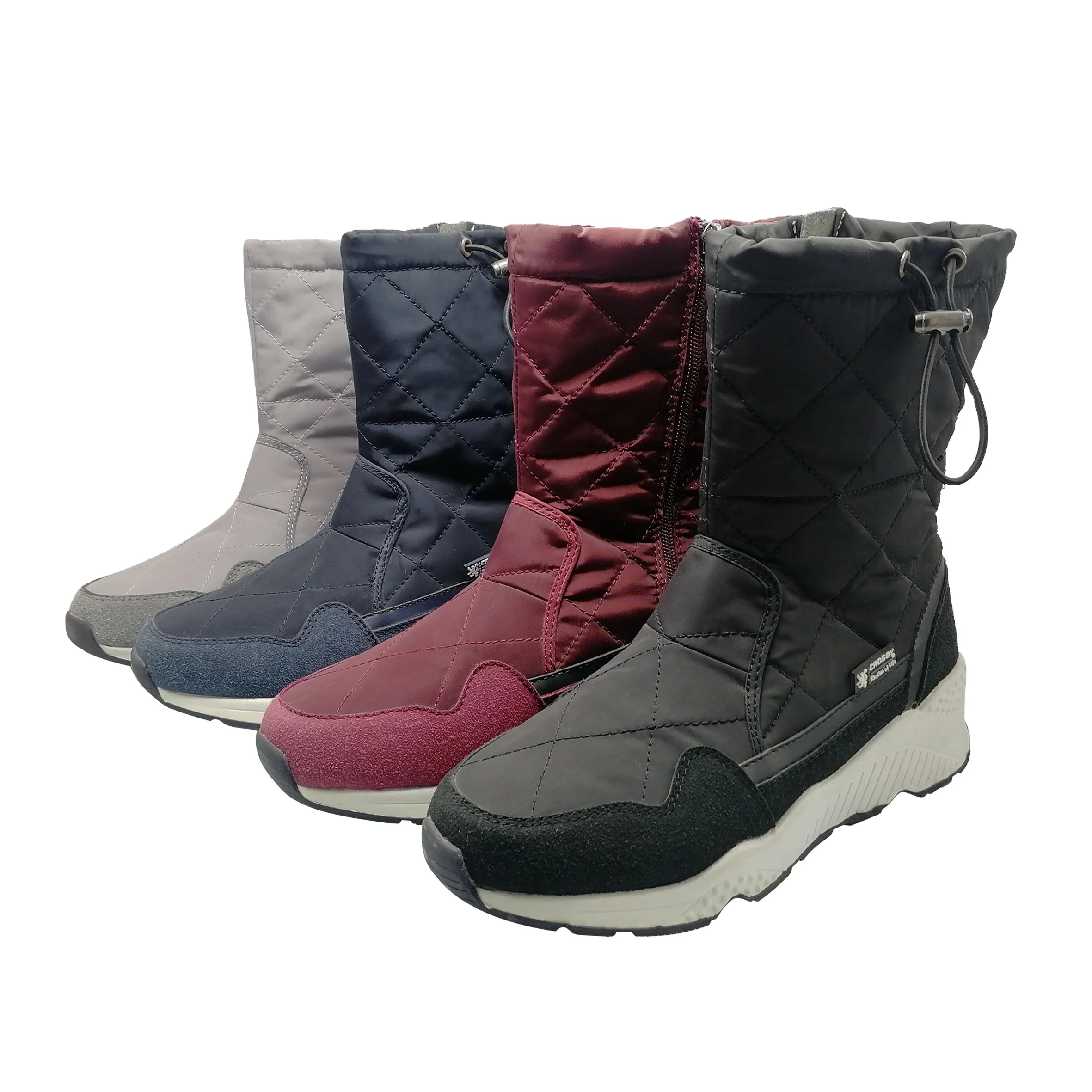 
Fashionably cute pink plush ankle design LOGO lady snow boots 