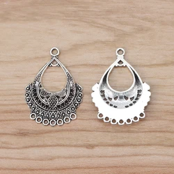 Tibetan Silver Earring Chandelier Multi Strand Connector Charms Pendants for Jewelry Making Accessories 36x25mm